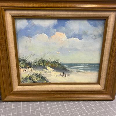 PAIR Of Sandy Beach with Birds, Framed 