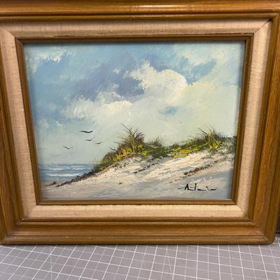 PAIR Of Sandy Beach with Birds, Framed 
