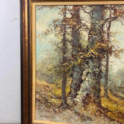 Stone Bridge Oil on Canvas by Brauer Frame