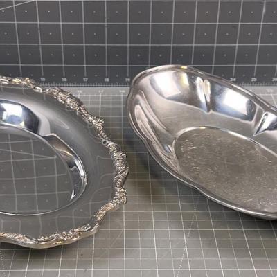 2 Different:  Oval Silver Plated Silver Serving Dishes