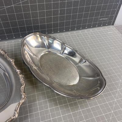 2 Different:  Oval Silver Plated Silver Serving Dishes