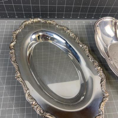 2 Different:  Oval Silver Plated Silver Serving Dishes