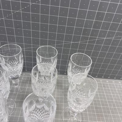 Waterford Crystal Collene Pattern Short Stem, Champaign Flutes (11) 