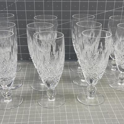 Waterford Crystal Collene Pattern Short Stem, Champaign Flutes (11) 