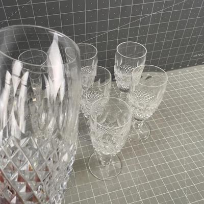 Waterford Crystal Collene Pattern Short Stem, Champaign Flutes (11) 