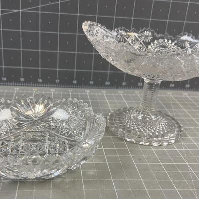 2 - Cut Glass Serving Dishes