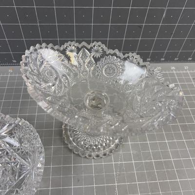2 - Cut Glass Serving Dishes