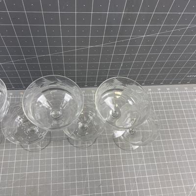 7- Etched Glass Sherbets 