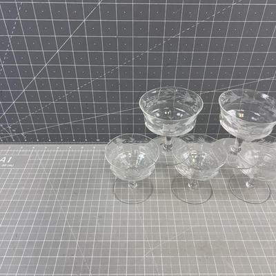 7- Etched Glass Sherbets 