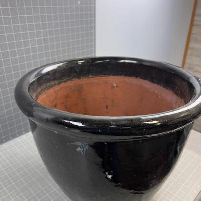 Great Black Ceramic Flower Pot