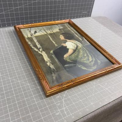 Antique Print, Glass & Frame, Precious!!! 