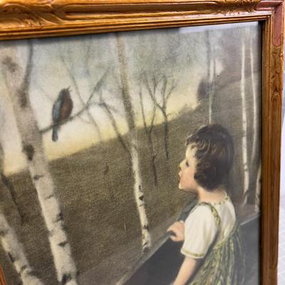 Antique Print, Glass & Frame, Precious!!! 