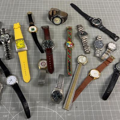 Large Lot of Men's Modern Wrist Watches