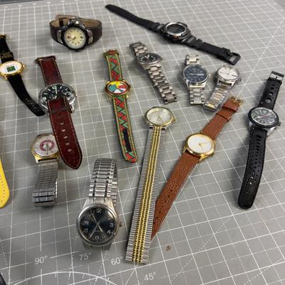 Large Lot of Men's Modern Wrist Watches