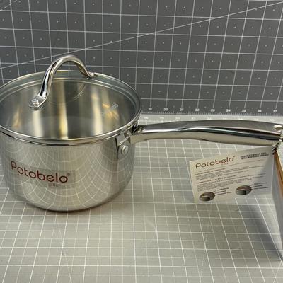 PORTOBELLO Copper Bottom Sauce Pan NEW with Lid 
