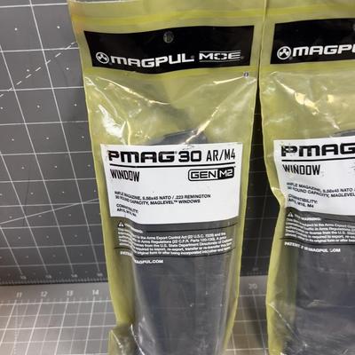 3 MAGPUL 30 Round Magazines AR, Black 