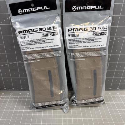2  MAGPUL 30 Round Magazines AR, Tan 