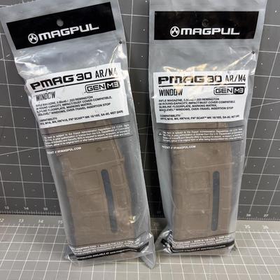 2  MAGPUL 30 Round Magazines AR, Tan 