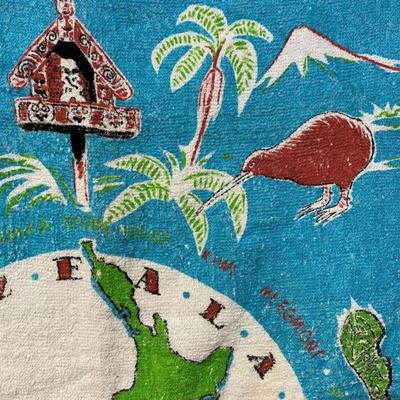 vintage NEW ZEALAND SOUVENIR TOWEL 1950s 