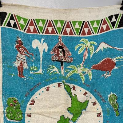 vintage NEW ZEALAND SOUVENIR TOWEL 1950s 