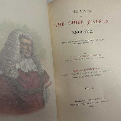 THE LIVES of THE CHIEF JUSTICES of ENGLAND LORD CAMPBELL V1 1894