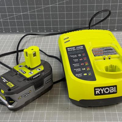 Ryobi Battery Charger and Battery 