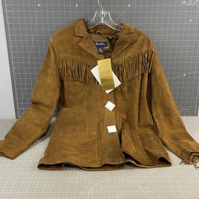 Fringe Demin & Company Fringe Leather Jacket, NEW 