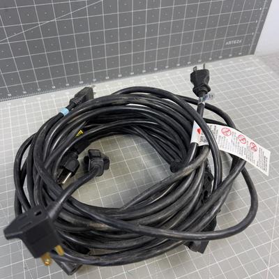 3 Black Extension Cords