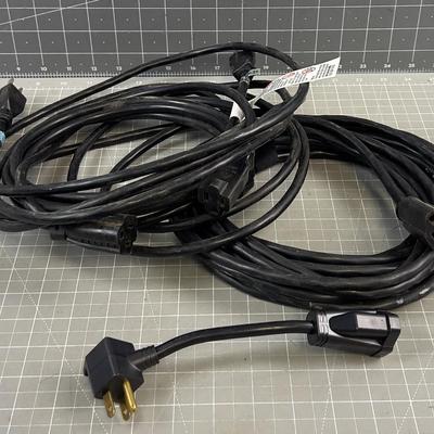 3 Black Extension Cords