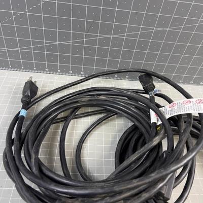 3 Black Extension Cords