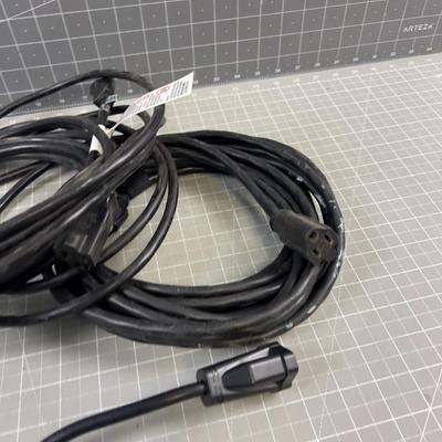 3 Black Extension Cords
