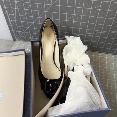 (4) Pair of New Black Heels, 7-7-1/2 Size