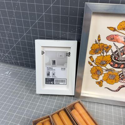 Candles, Picture, Frames, Glasses & Tins
