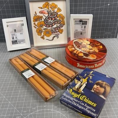 Candles, Picture, Frames, Glasses & Tins