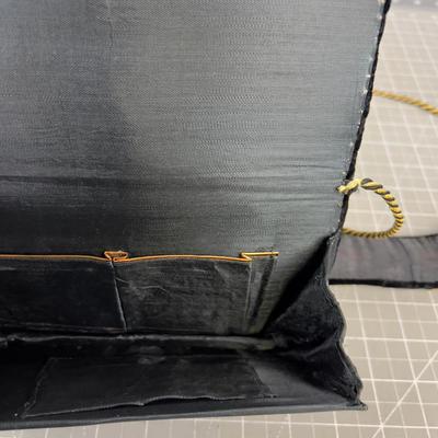 Embroidered Gold Thread Clutch and Belt 