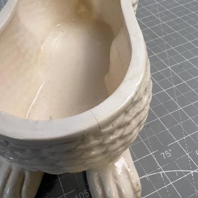 Rabbit Basket Pattern, Lidded, Covered Jar