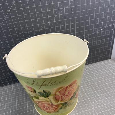 Beautiful Flower Metal Bucket