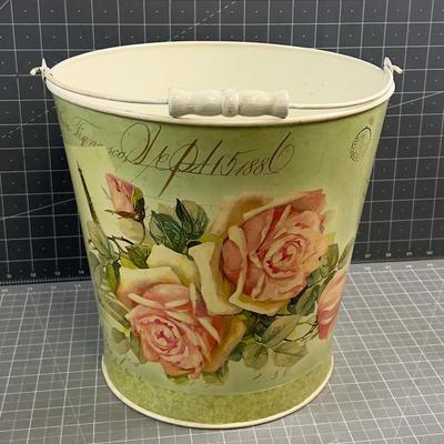 Beautiful Flower Metal Bucket
