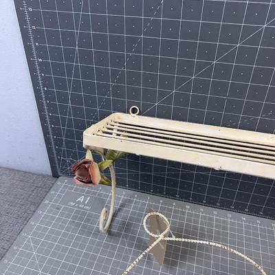 Metal Wall Shelf with Rose Motif (3) 
