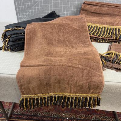 TOWELS: Black & Brown 100% Cotton 