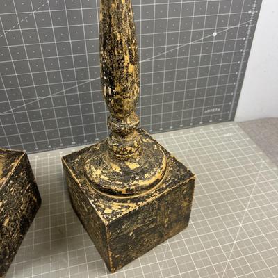 RUSTIC Design 24" Tall Candle Sticks, Wood