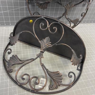 2 Metal Wall Sconce Shelve