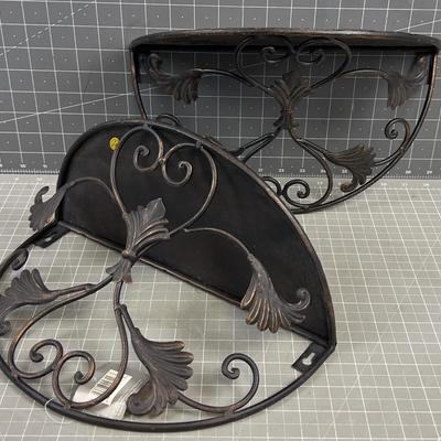 2 Metal Wall Sconce Shelve