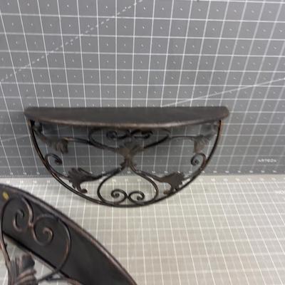 2 Metal Wall Sconce Shelve