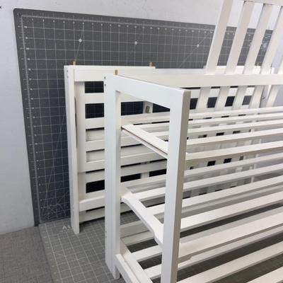 2 White Shoe Racks 