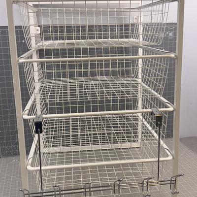 Closet Organizer Drawer Set WIRE with a Bonus Coat Hook 