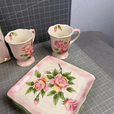 Rosey Dishes & Accessories, New 