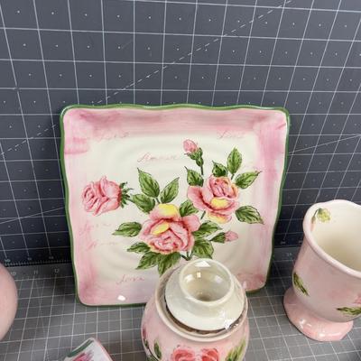 Rosey Dishes & Accessories, New 