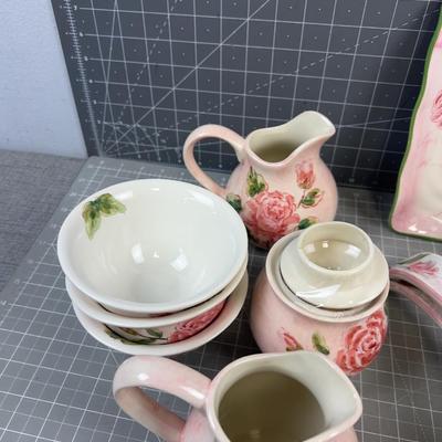 Rosey Dishes & Accessories, New 
