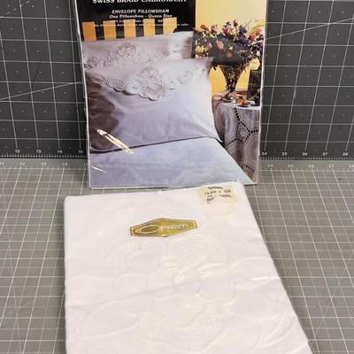 Swiss Braid Embroidery NEW Pillow SHAMS 